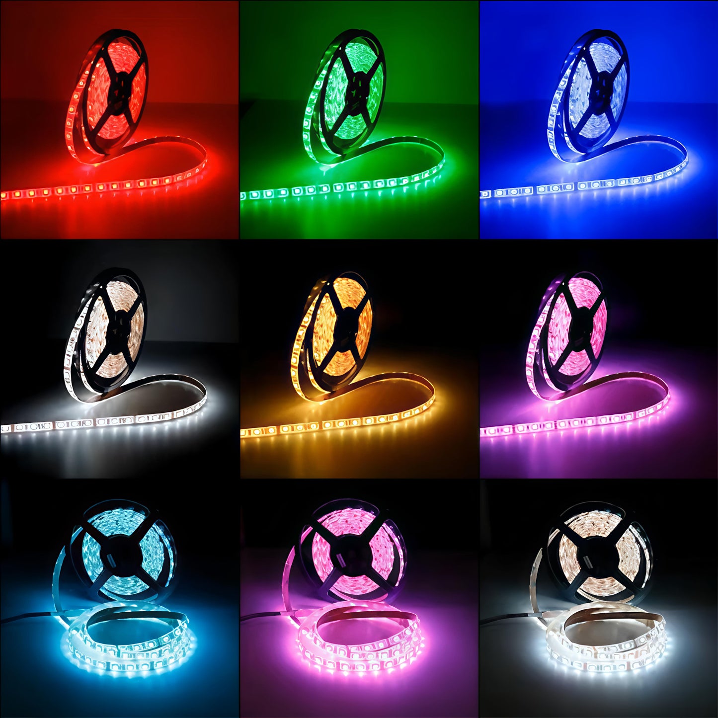 شريط إضاءة LED ذكي متعدد الألوان مع جهاز تحكم عن بعد - 5 أمتار