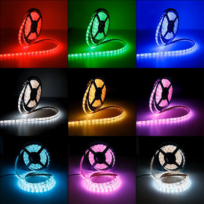 شريط إضاءة LED ذكي متعدد الألوان مع جهاز تحكم عن بعد - 5 أمتار