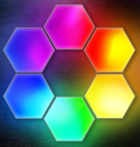 مصابيح جدارية LED تفاعلية بتصميم خلية نحل تعمل باللمس – ديكور عصري مرن