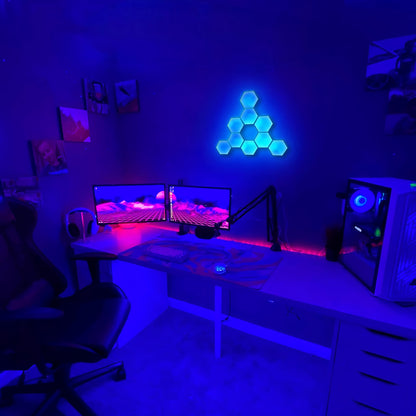 مصابيح جدارية LED تفاعلية بتصميم خلية نحل تعمل باللمس – ديكور عصري مرن